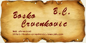 Boško Crvenković vizit kartica